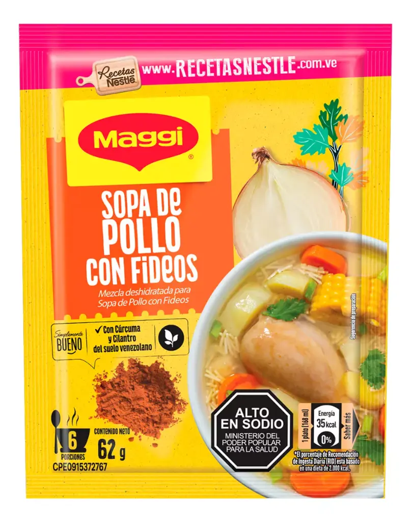 Sopa De Pollo Con Fideos Maggi 62g 