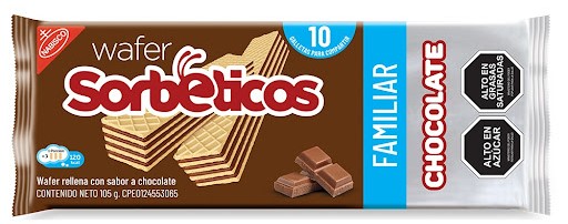 Wafer Sorbeticos Chocolate Familiar 105g