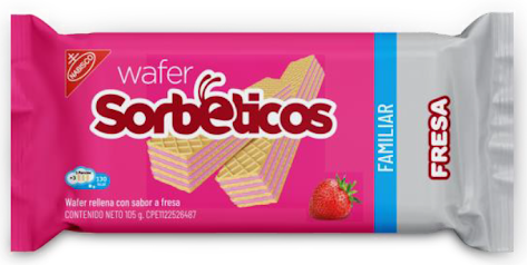 Wafer Sorbeticos Fresa Familiar 105g