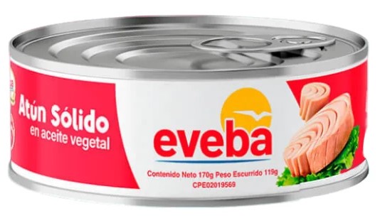 Atún Solido En Aceite Vegetal Eveba 170g