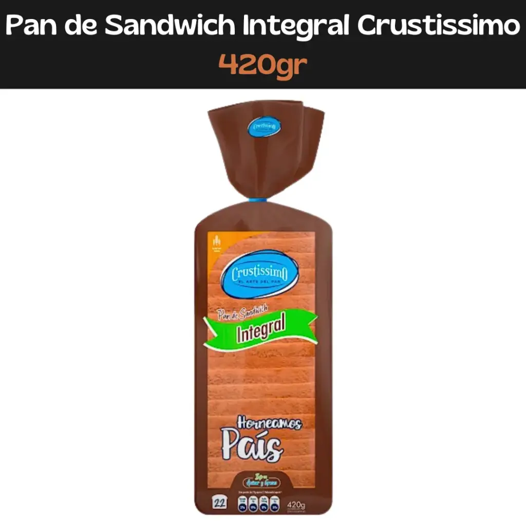 Pan de Sandwich Integral Crustissimo 420gr (E)