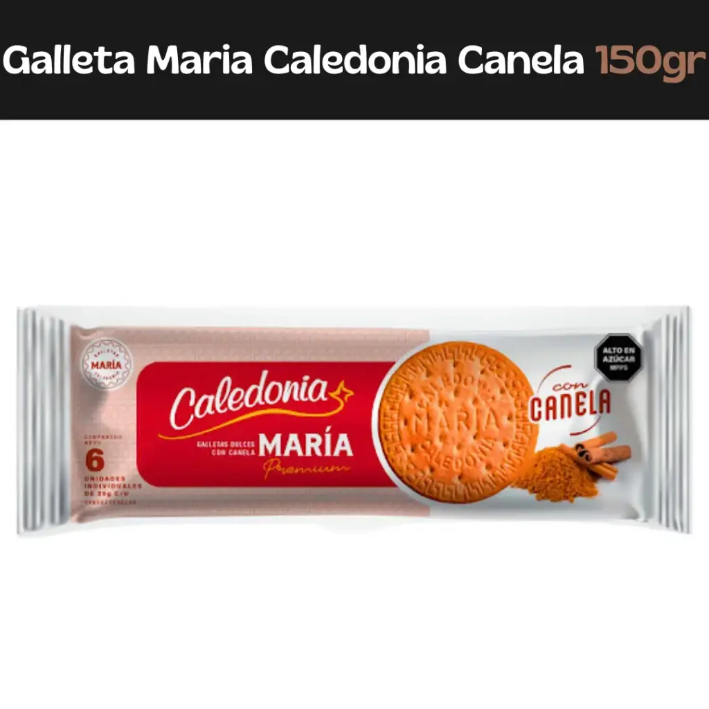 Galleta María Caledonia Con Canela 150g