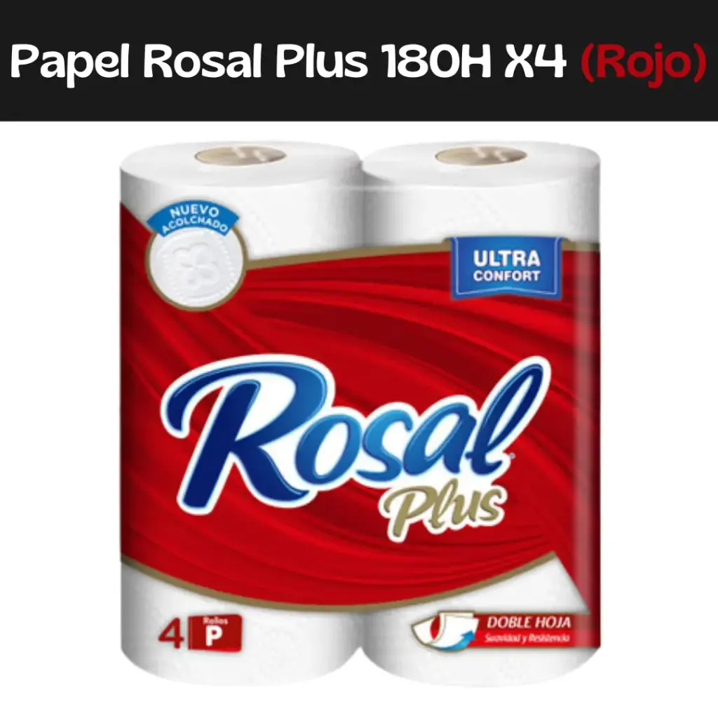 Papel Rosal Plus 180H X4 (Rojo) 