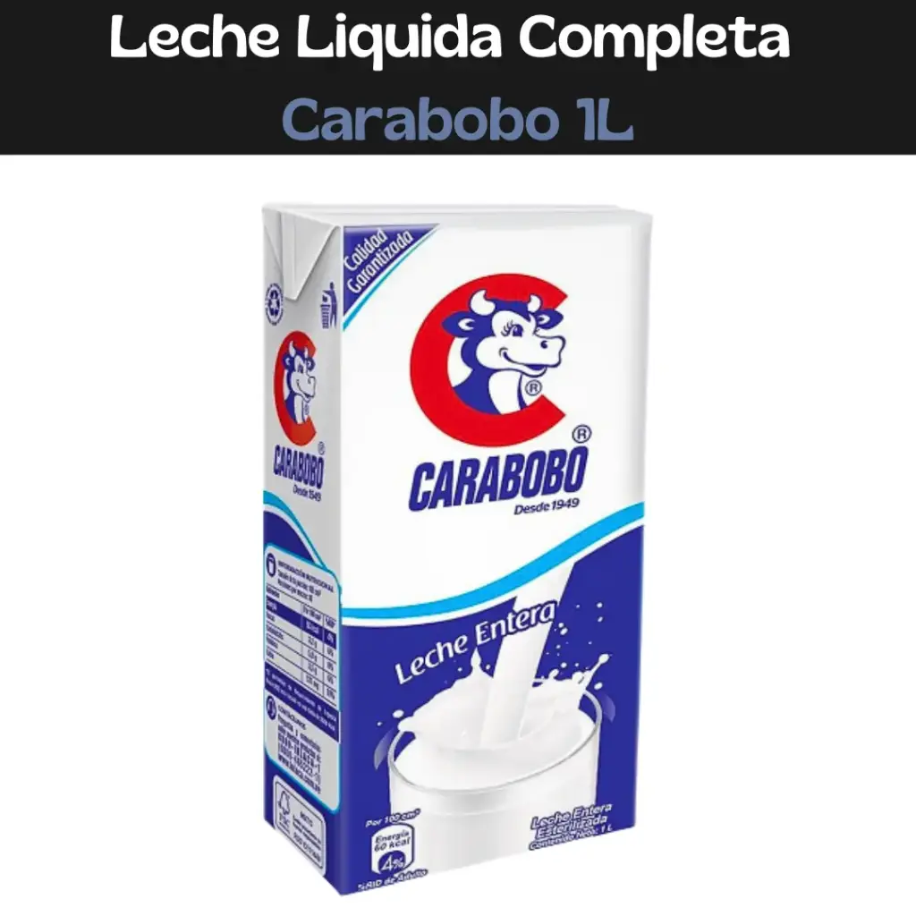 Leche Liquida Entera Carabobo 1L (E)