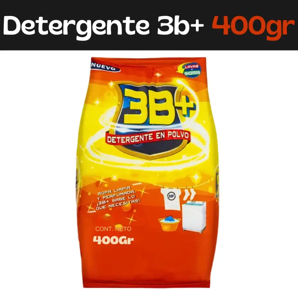 Detergente En Polvo 3B+ 400g