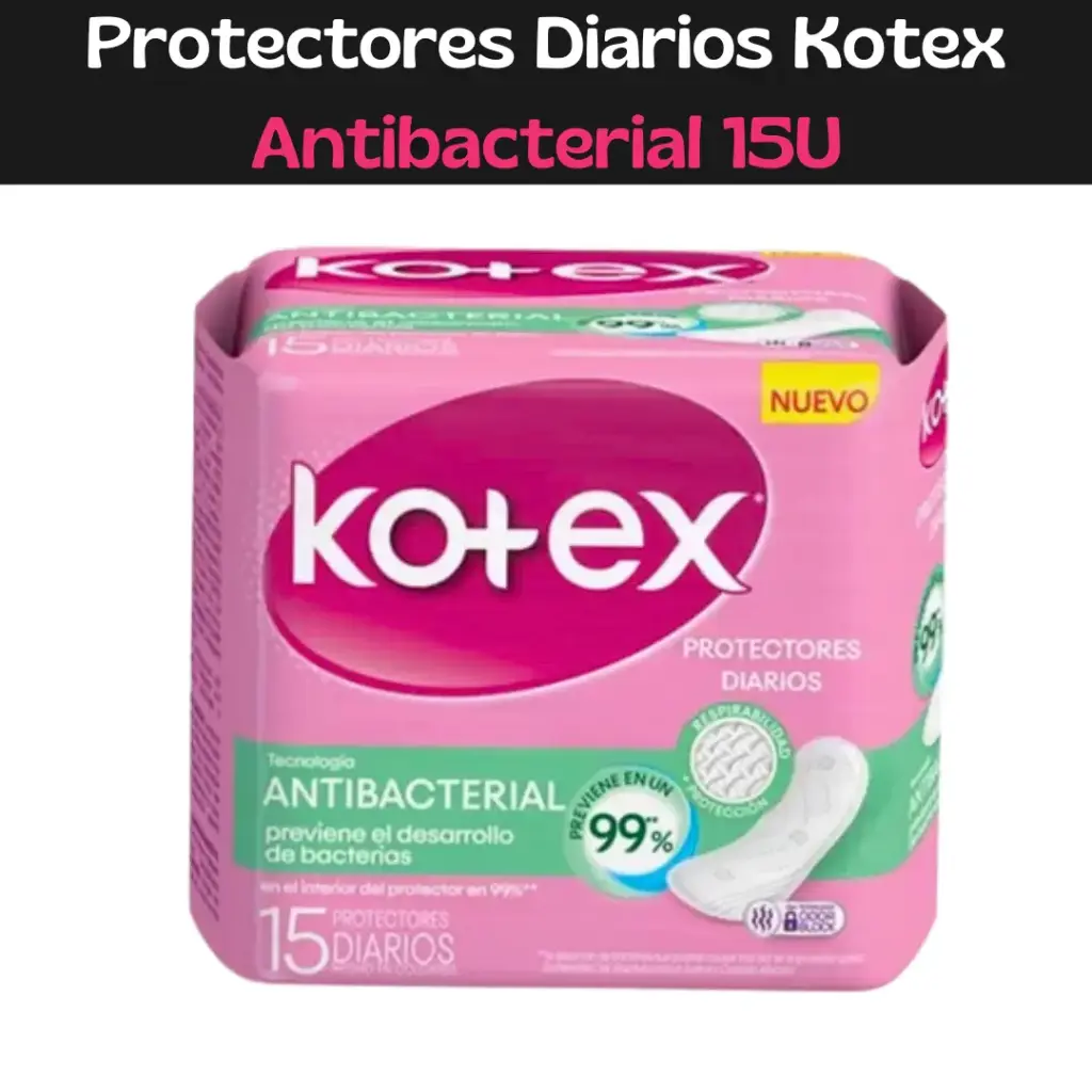 Protectores Diarios Kotex Antibacterial 15und