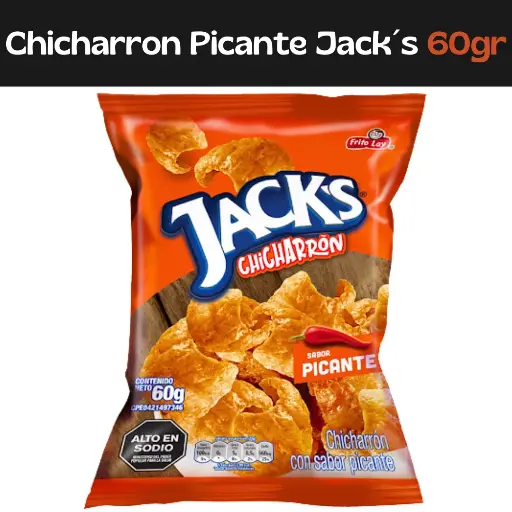 [7591206001210] Jack's Chicharron Picante 60g