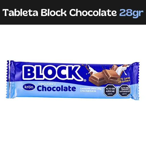 [7591389001830] Block Chocolate Kron 28g