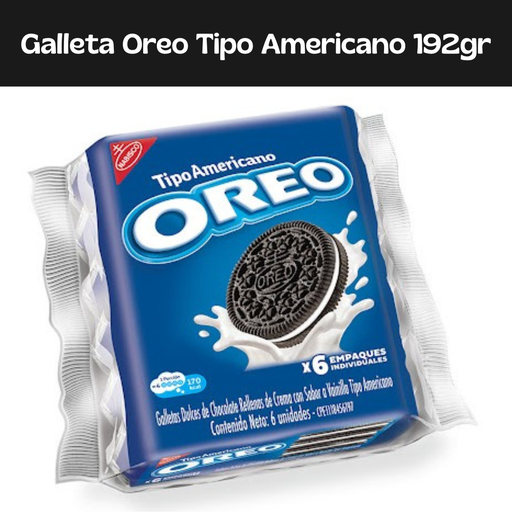 [7622202213762] Galletas Oreo Tipo Americano 192gr