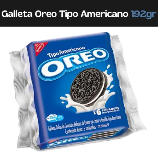 [7622202213762] Galletas Oreo Tipo Americano 192gr