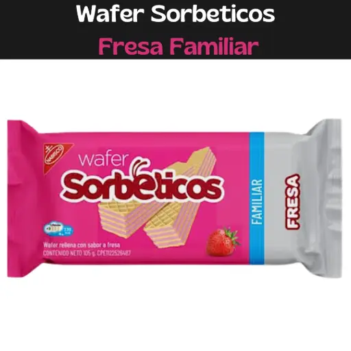 [7622201387297] Wafer Sorbeticos Fresa Familiar 105g