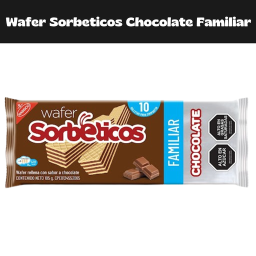 [7622202229015] Wafer Sorbeticos Chocolate Familiar 105g