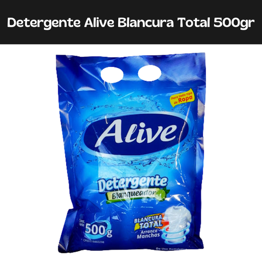 [7597597001976] Detergente Blancura Total Alive 500gr