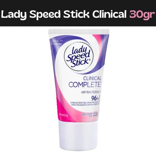 [7702010470486] Desodorante Lady Speed Stick Clinical Complete Antibacterial 30gr