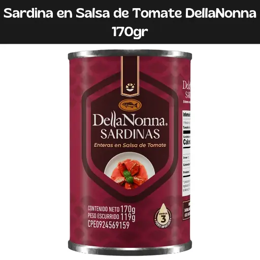 [7599450000263] Sardinas En Salsa Tomate Della Nonna 170g (E)
