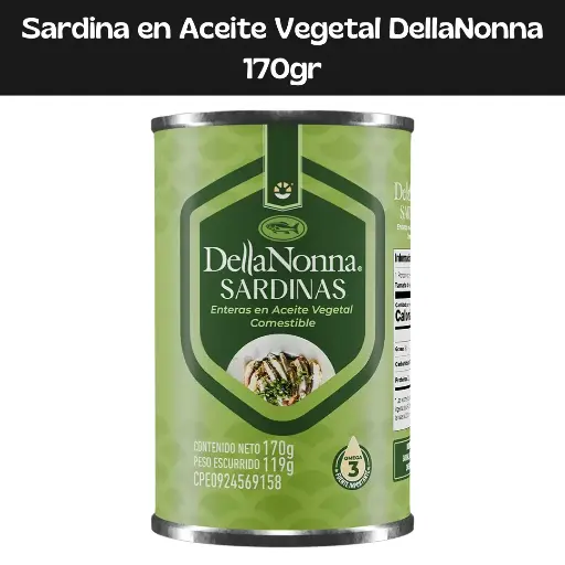[7599450000256] Sardinas En Aceite Vegetal Della Nonna 170g