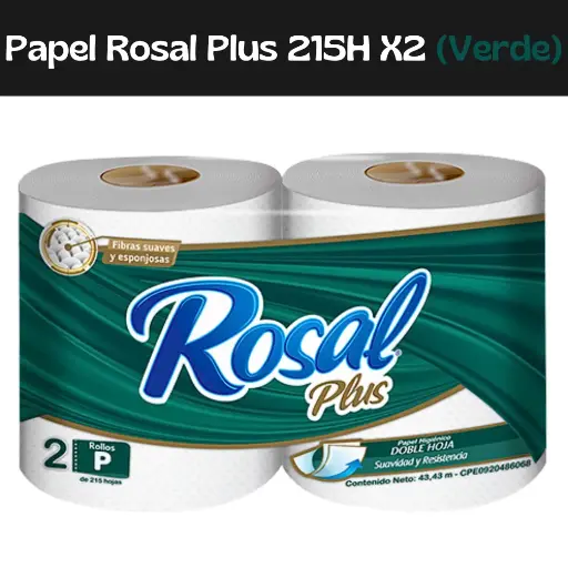 [7591098000810] Papel Rosal Plus 215H X2 (Verde)