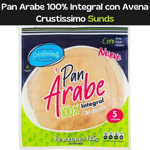 [7592109001123] Pan Arabe 100% Integral con Avena Crustissimo 5unds (E)