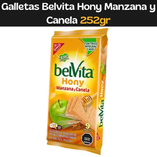[7622201736163] Galletas Belvita Hony Manzana y Canela 252gr