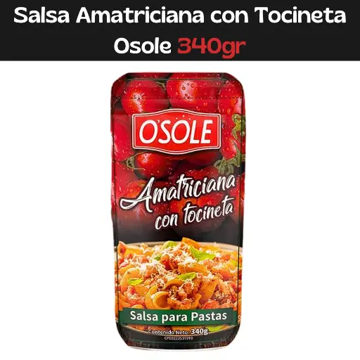 [7595826006822] Salsa Para Pasta Amatriciana con Tocineta Osole 340g