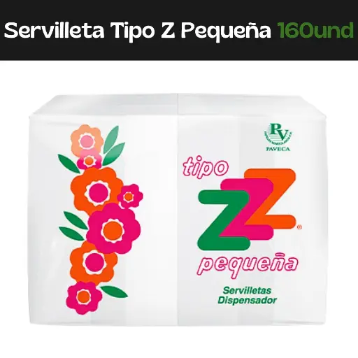 [7591098800687] Servilletas Tipo Z Pequeña 160und 