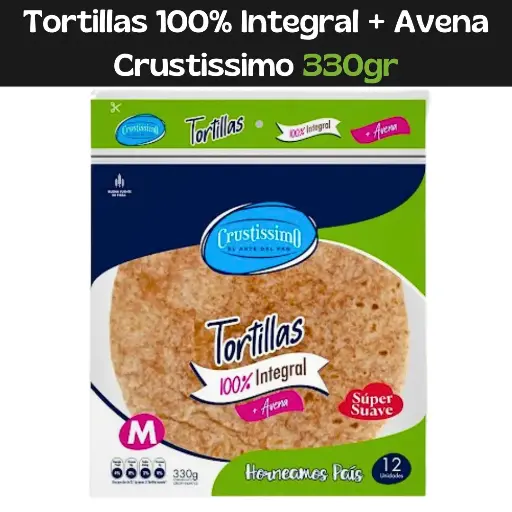 [7592109003370] Tortillas 100% Integral Crustissimo 330gr