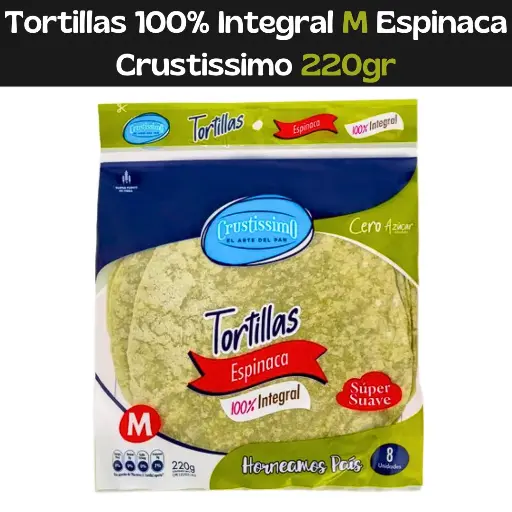 [7592109001703] Tortillas 100% Integral M Espinaca Crustissimo 220gr