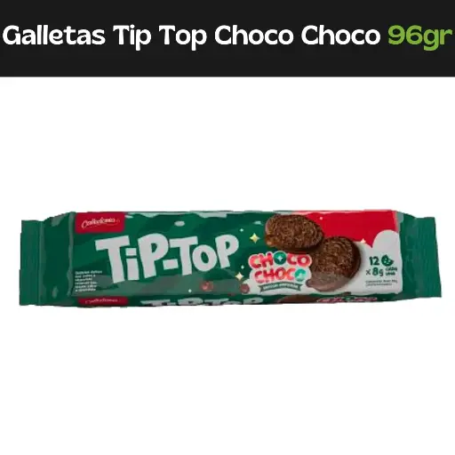 [7591164000553] Galletas Tip-Top Choco Choco 96Gr