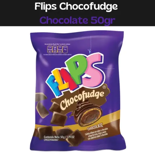 [7591039996608] Flips Chocofudge Chocolate 50g