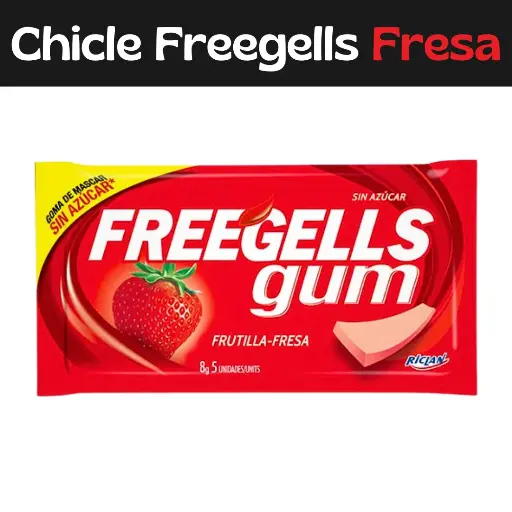 [7891151031189] Chicle Freegells Fresa 8g
