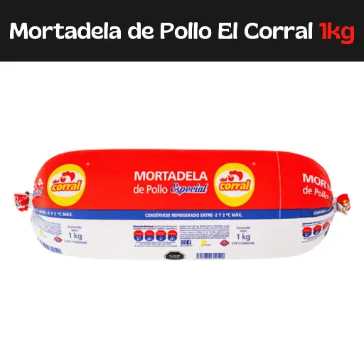 [7591289609129] Mortadela De Pollo Corral 1kg (E)