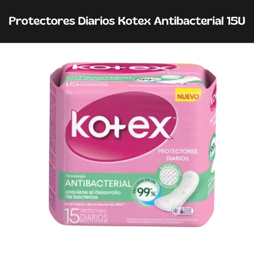 [7702425807549] Protectores Diarios Kotex Antibacterial 15und