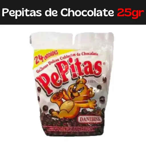 [7591620010157] Pepitas de Chocolate Danibisk 25g
