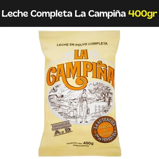 [7591014013719] Leche en Polvo Completa La Campiña 400g (E)