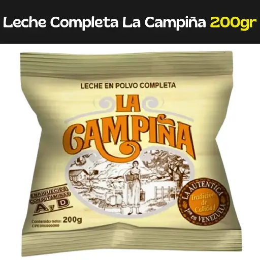 [7591014013597] Leche en Polvo Completa La Campiña 200g (E)